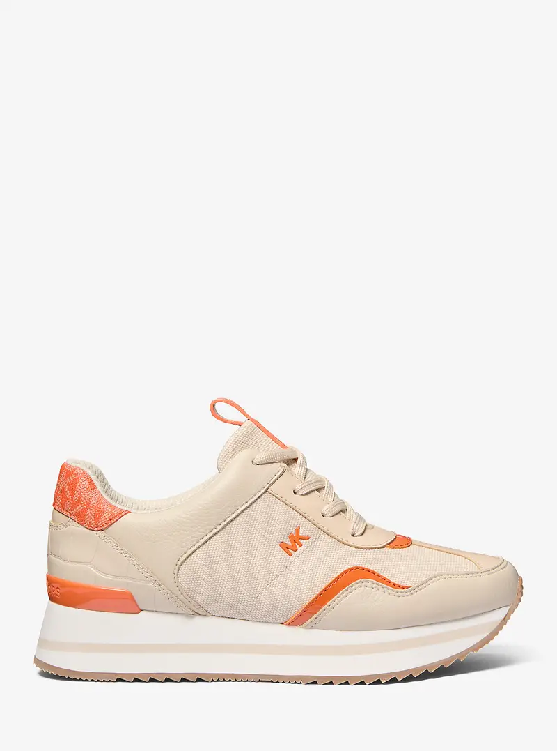 MK Sneaker Raina in materiale misto - Arancio - Michael Kors miniatura 3