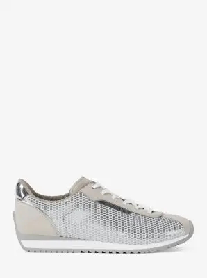 MK Sneaker Rhodes in materiale misto - Argento - Michael Kors miniatura 2