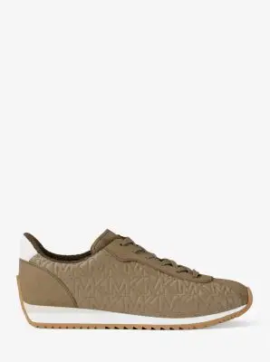 MK Sneaker Rhodes in pelle con logo trapuntato - Naturale - Michael Kors miniatura 2