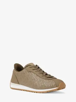 MK Sneaker Rhodes in pelle con logo trapuntato - Naturale - Michael Kors miniatura 3