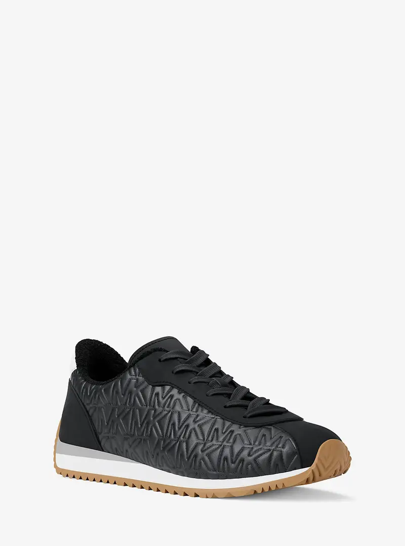 MK Sneaker Rhodes in pelle con logo trapuntato - Nero - Michael Kors