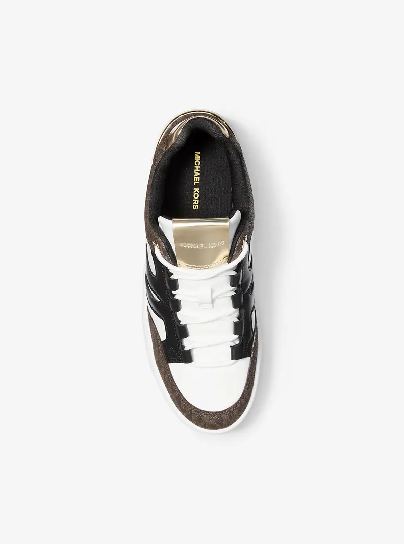 MK Sneaker Ryder in materiale misto con plateau - Marrone - Michael Kors miniatura 3