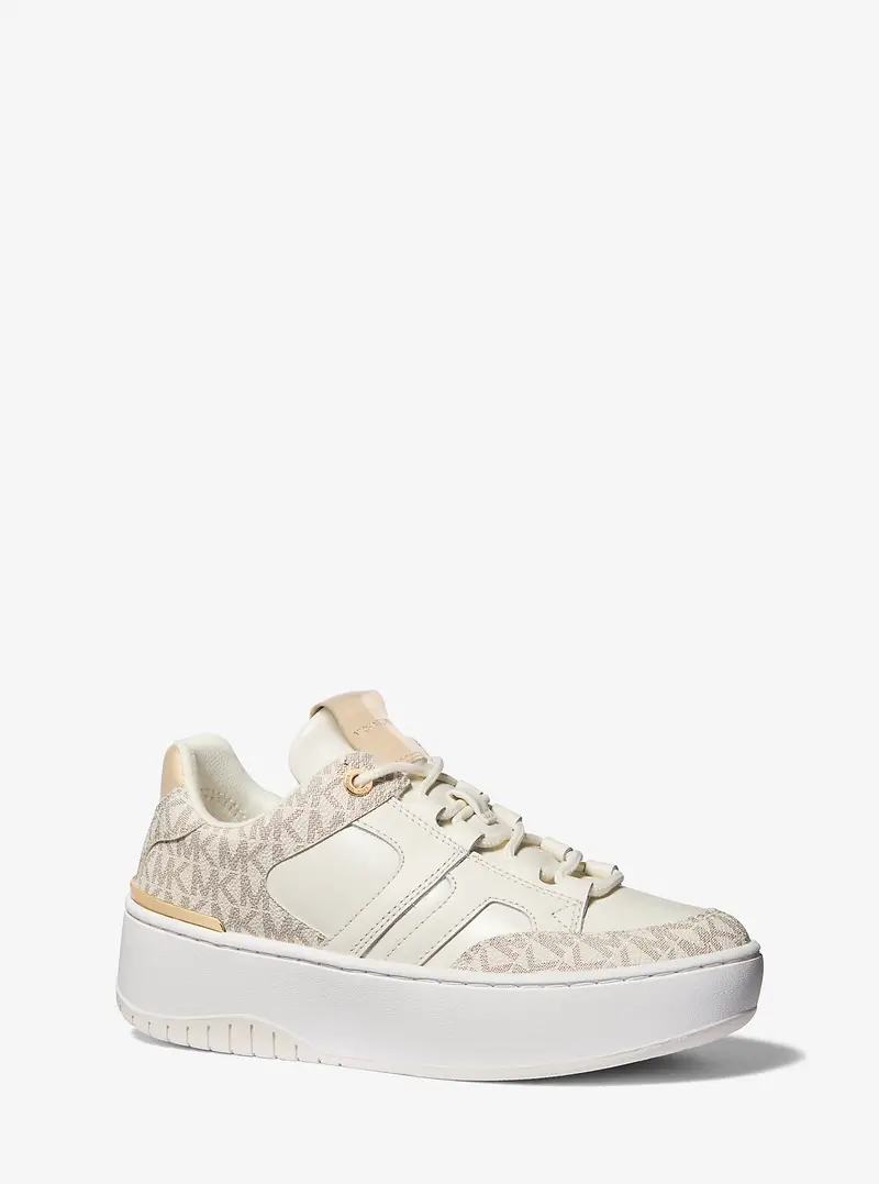 MK Sneaker Ryder in materiale misto con plateau - Naturale - Michael Kors miniatura 3