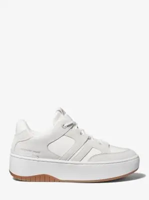 MK Sneaker Ryder in pelle con plateau - Bianco - Michael Kors miniatura 2