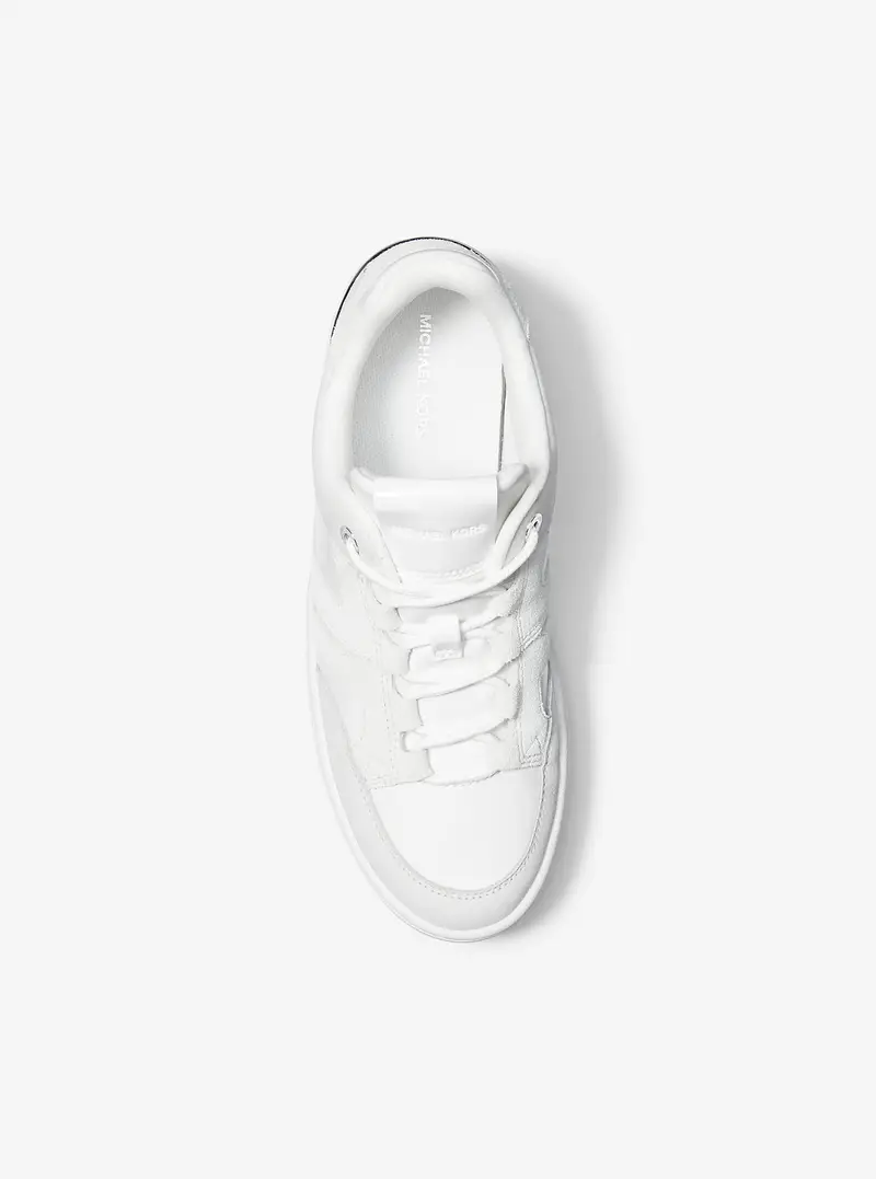 MK Sneaker Ryder in pelle con plateau - Bianco - Michael Kors miniatura 3