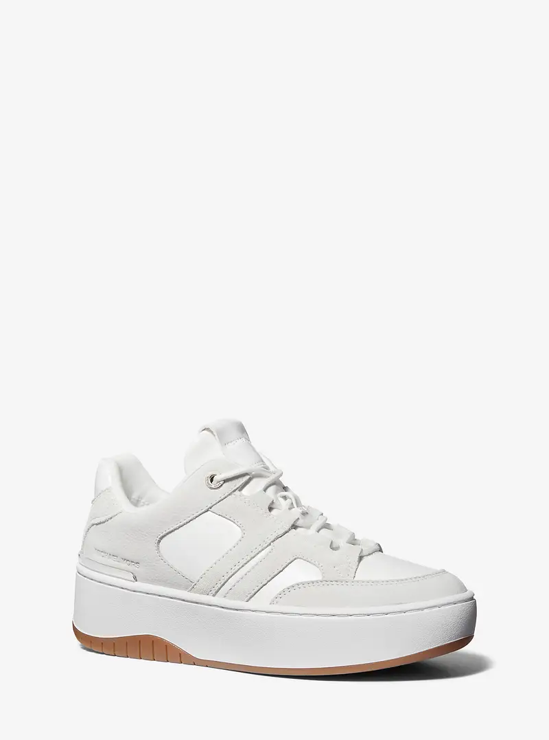 MK Sneaker Ryder in pelle con plateau - Bianco - Michael Kors