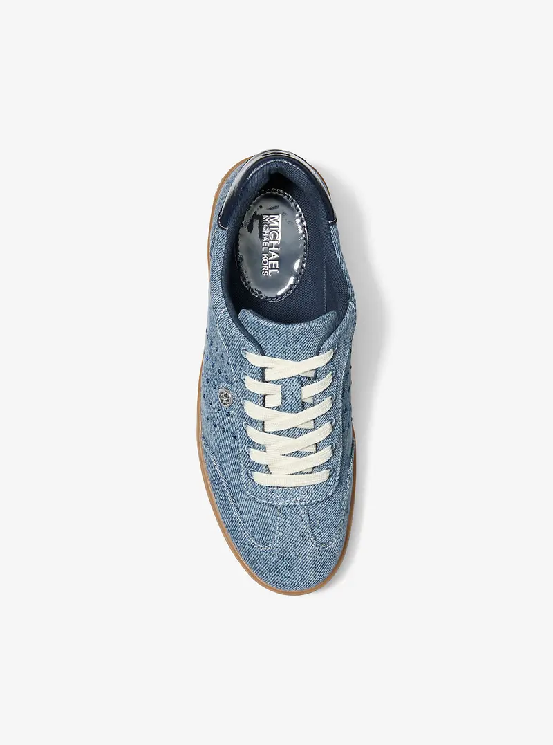 MK Sneaker Scotty in denim - Bianco - Michael Kors miniatura 3