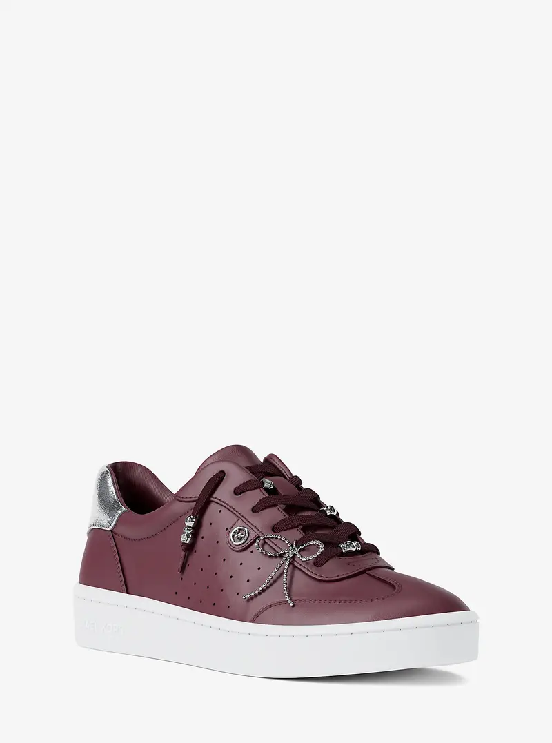 MK Sneaker Scotty in pelle con decorazioni - Rosso - Michael Kors