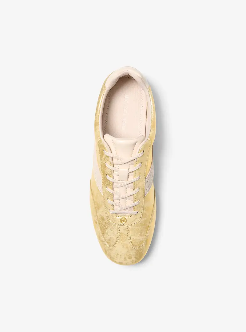 MK Sneaker Susie in pelle metallizzata - Oro - Michael Kors miniatura 3