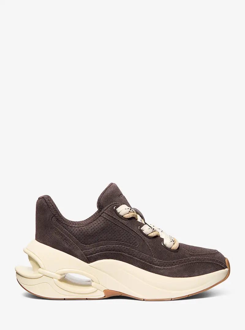 MK Sneaker Toni in pelle scamosciata - Marrone - Michael Kors miniatura 3