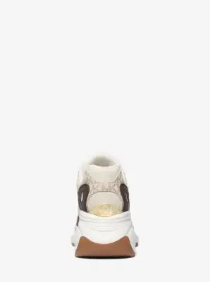 MK Sneaker Zuma con stampa logo color block - Marrone - Michael Kors miniatura 3