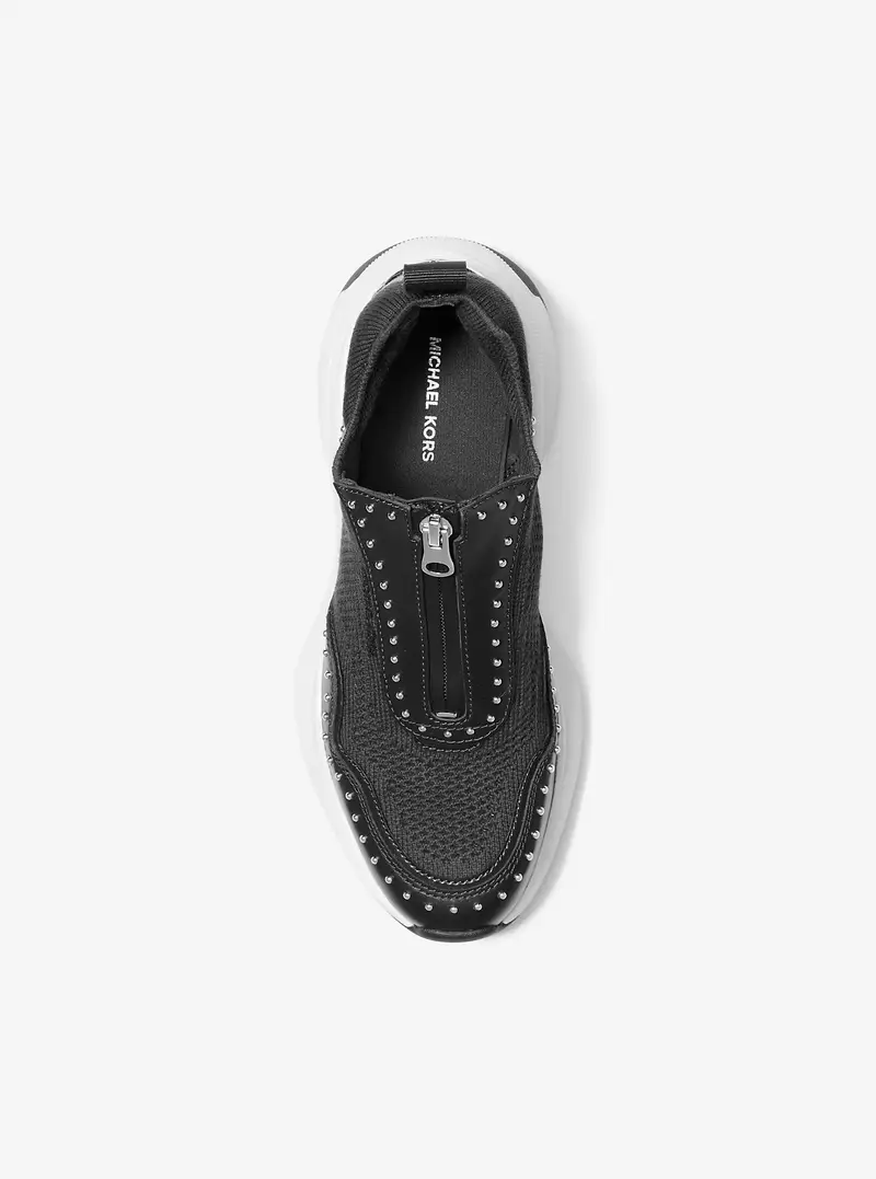MK Sneaker Zuma in materiale misto con borchie - Nero - Michael Kors miniatura 3