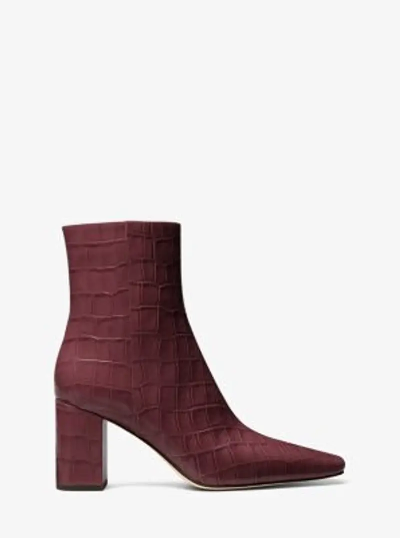 MK Stivale Elise in pelle stampa coccodrillo - Rosso - Michael Kors miniatura 2