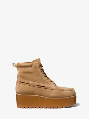 MK Stivale Kenny in pelle scamosciata con plateau - Naturale - Michael Kors miniatura 2