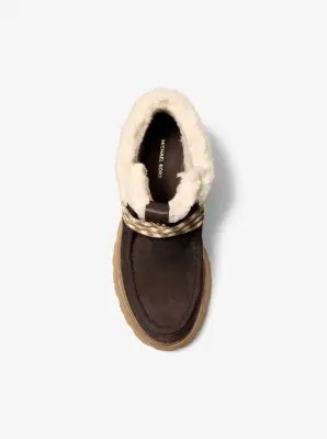 MK Stivaletto Cade in pelle scamosciata foderato in pile - Marrone - Michael Kors miniatura 2