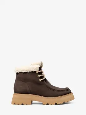 MK Stivaletto Cade in pelle scamosciata foderato in pile - Marrone - Michael Kors miniatura 3