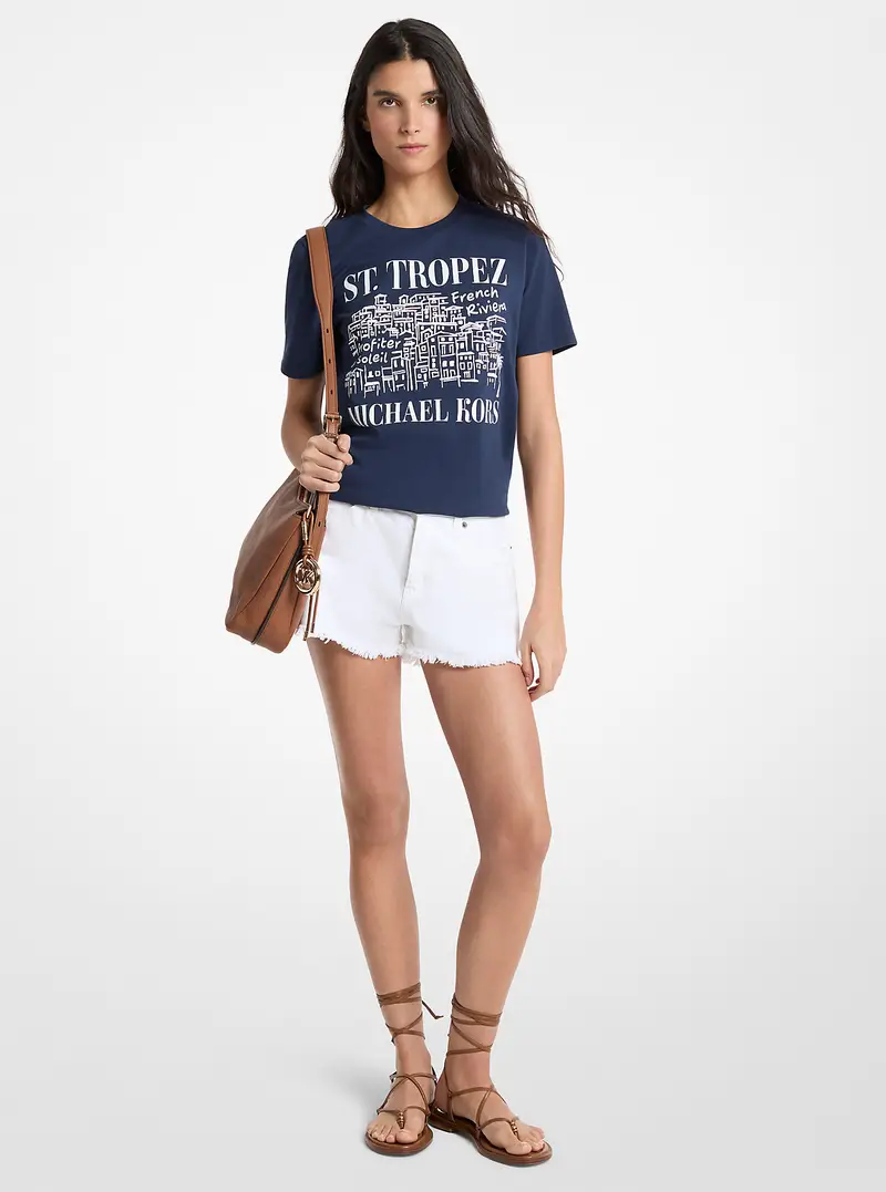 MK T-shirt St Tropez in cotone - Blu - Michael Kors