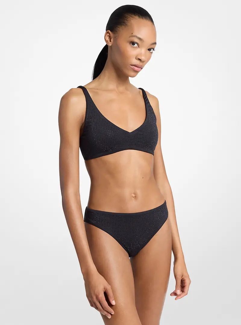 MK Top bikini con strass - Nero - Michael Kors miniatura 2