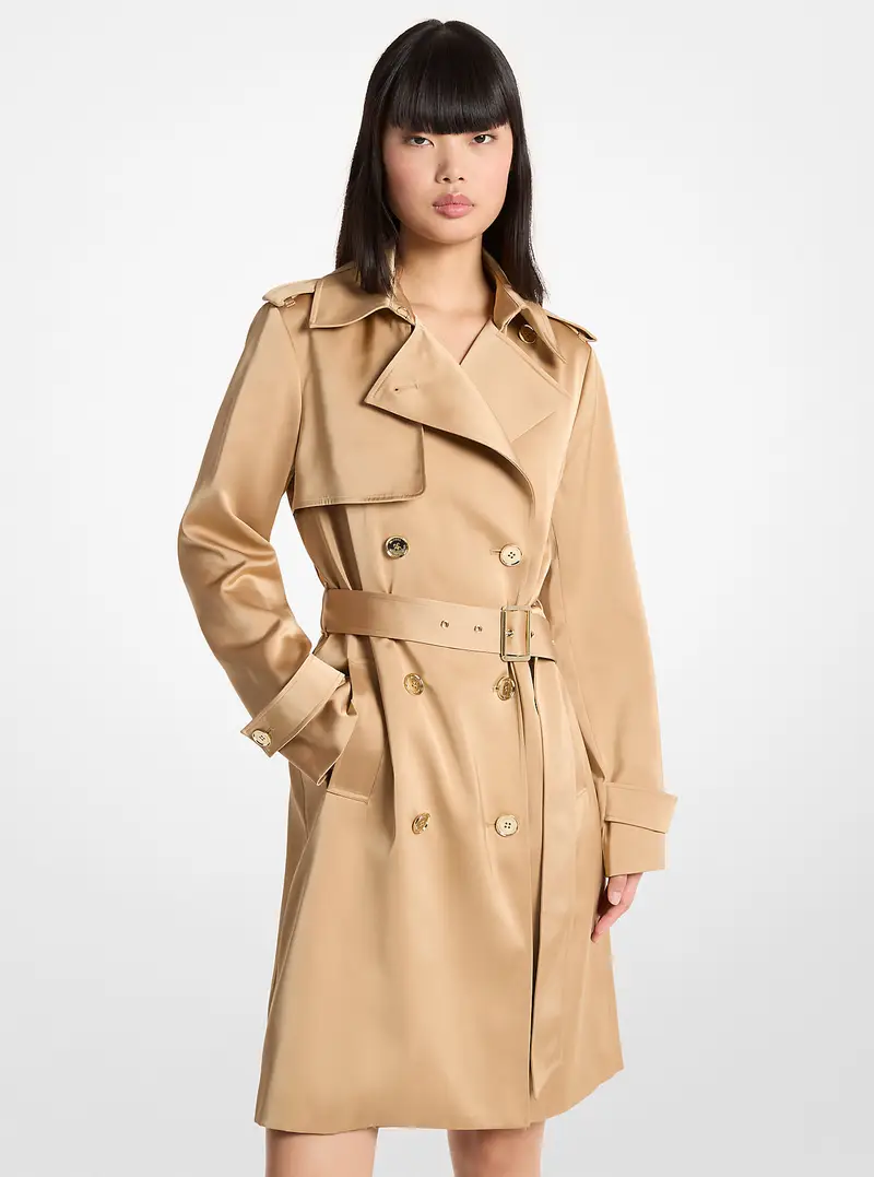 MK Trench in raso - Naturale - Michael Kors