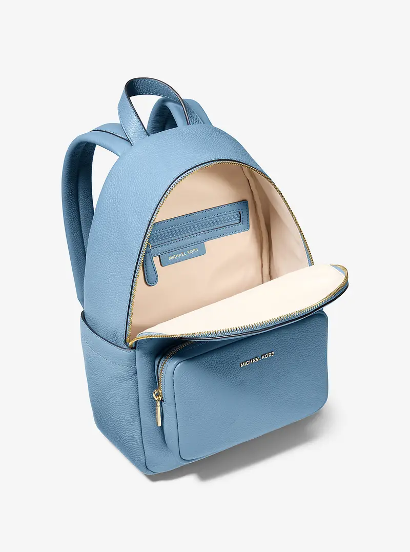 MK Zaino Tanner medio in pelle martellata - Blu - Michael Kors miniatura 3