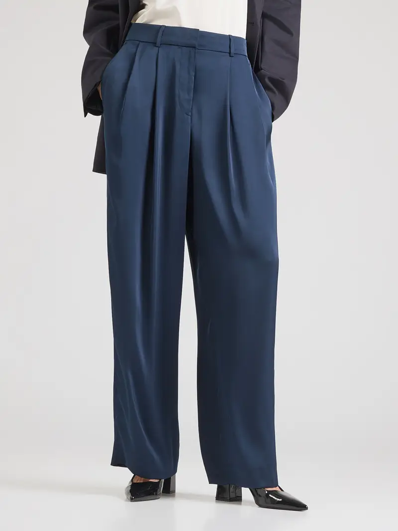 Pantaloni con pieghe navy miniatura 2