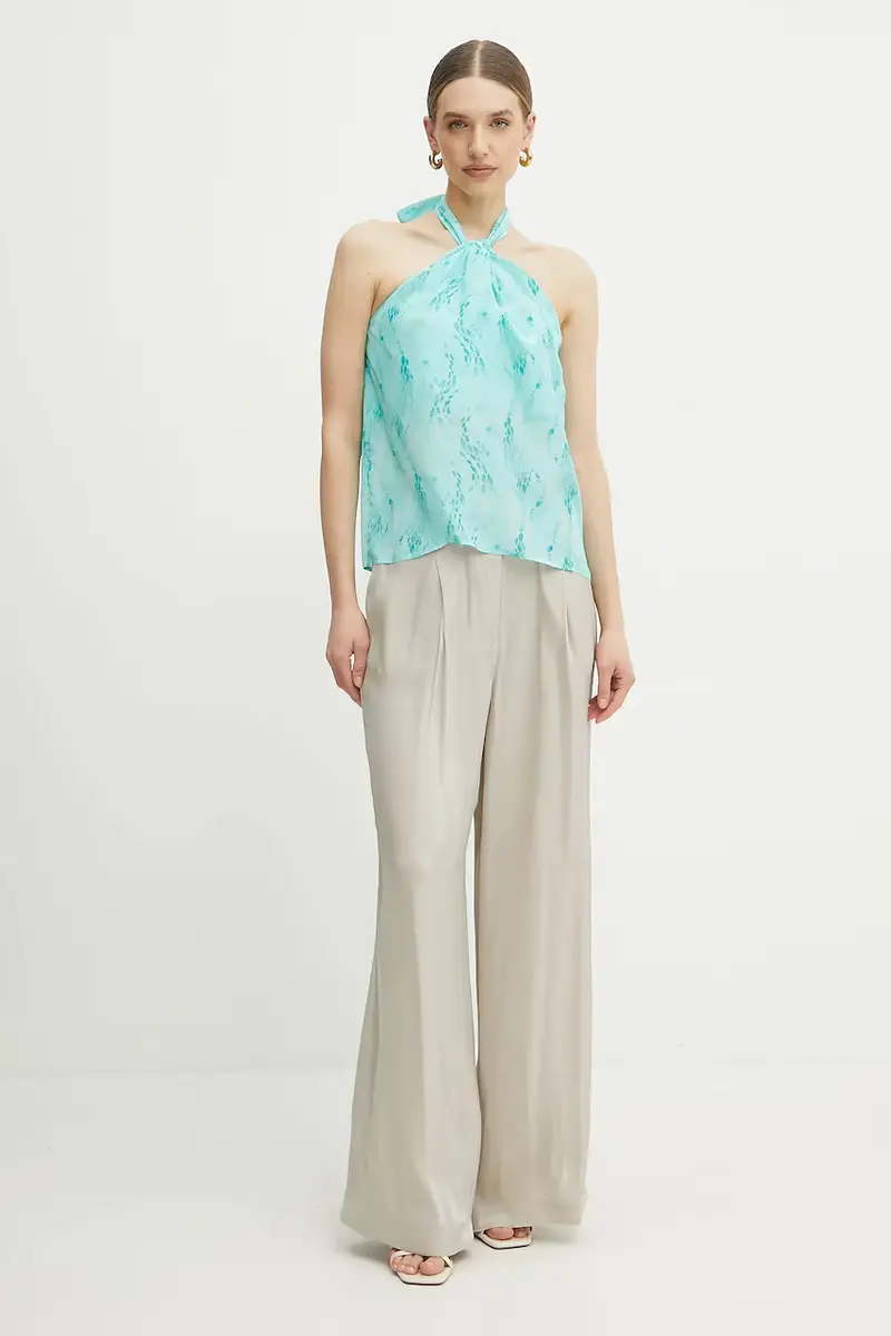 pantaloni donna colore beige miniatura 2