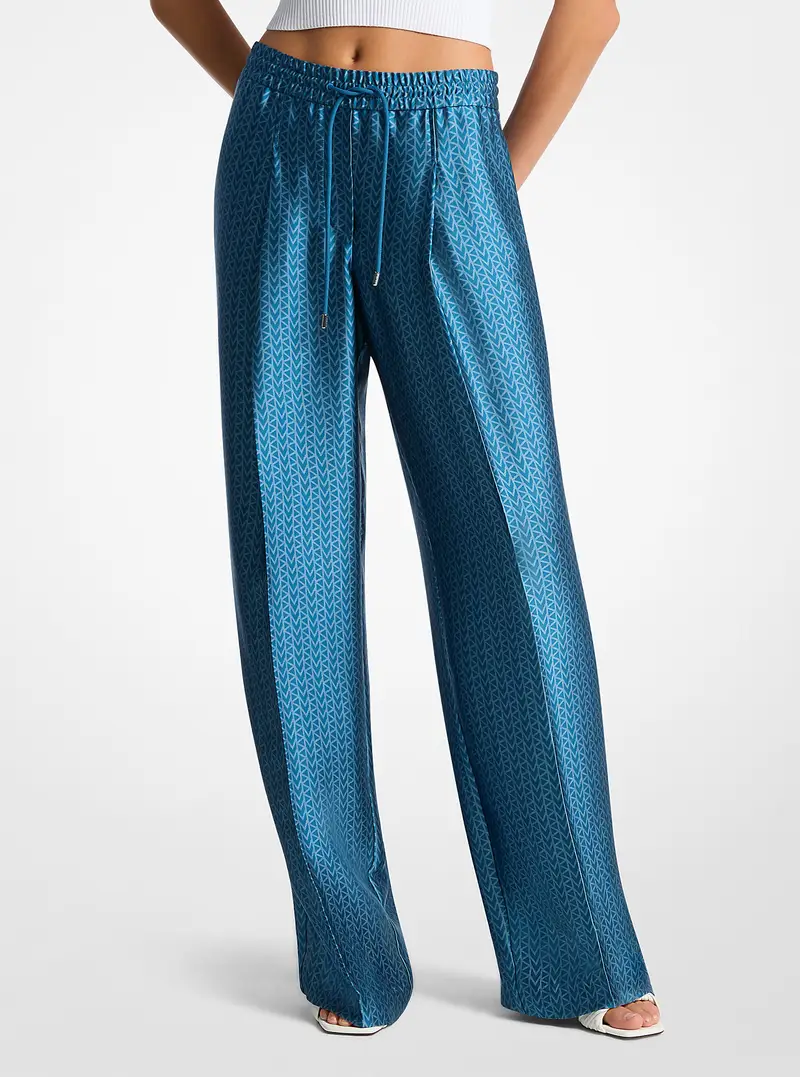Pantaloni sportivi in raso con logo MK2000 jacquard - Michael Kors Blu
