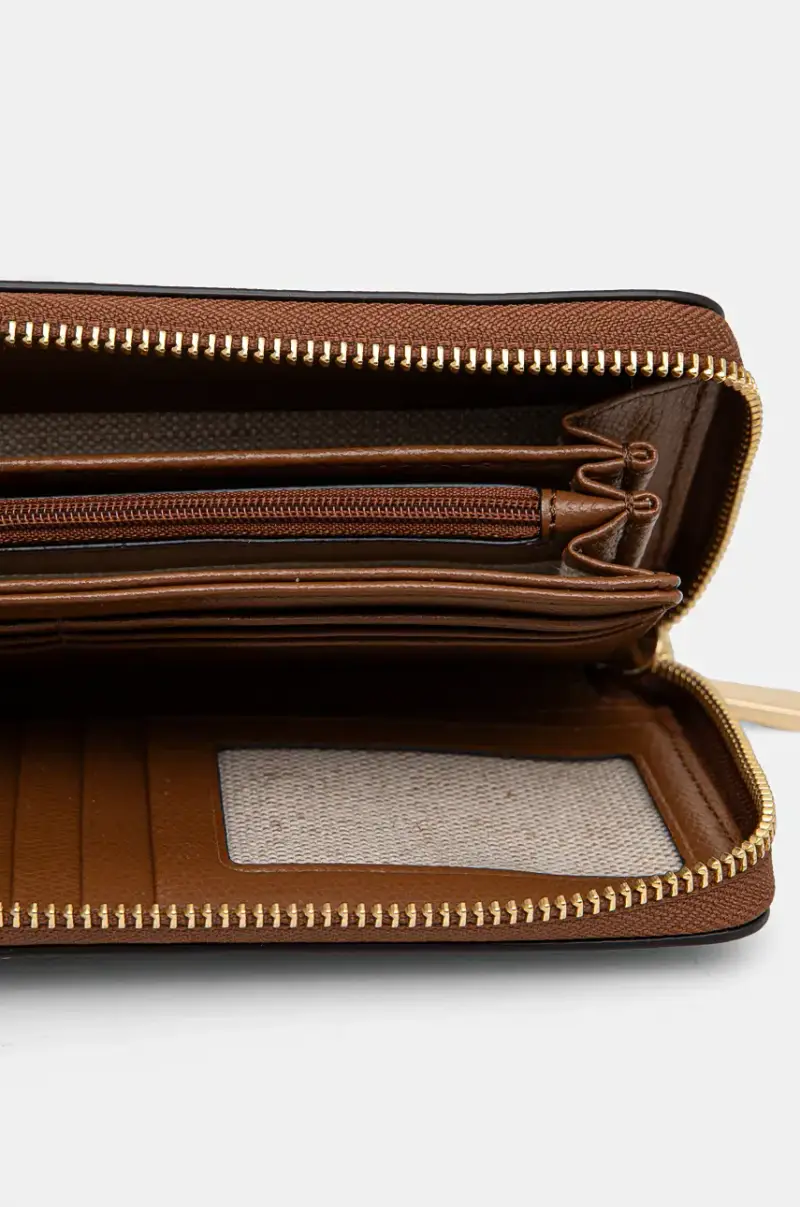 portafoglio in pelle Marrone miniatura 3
