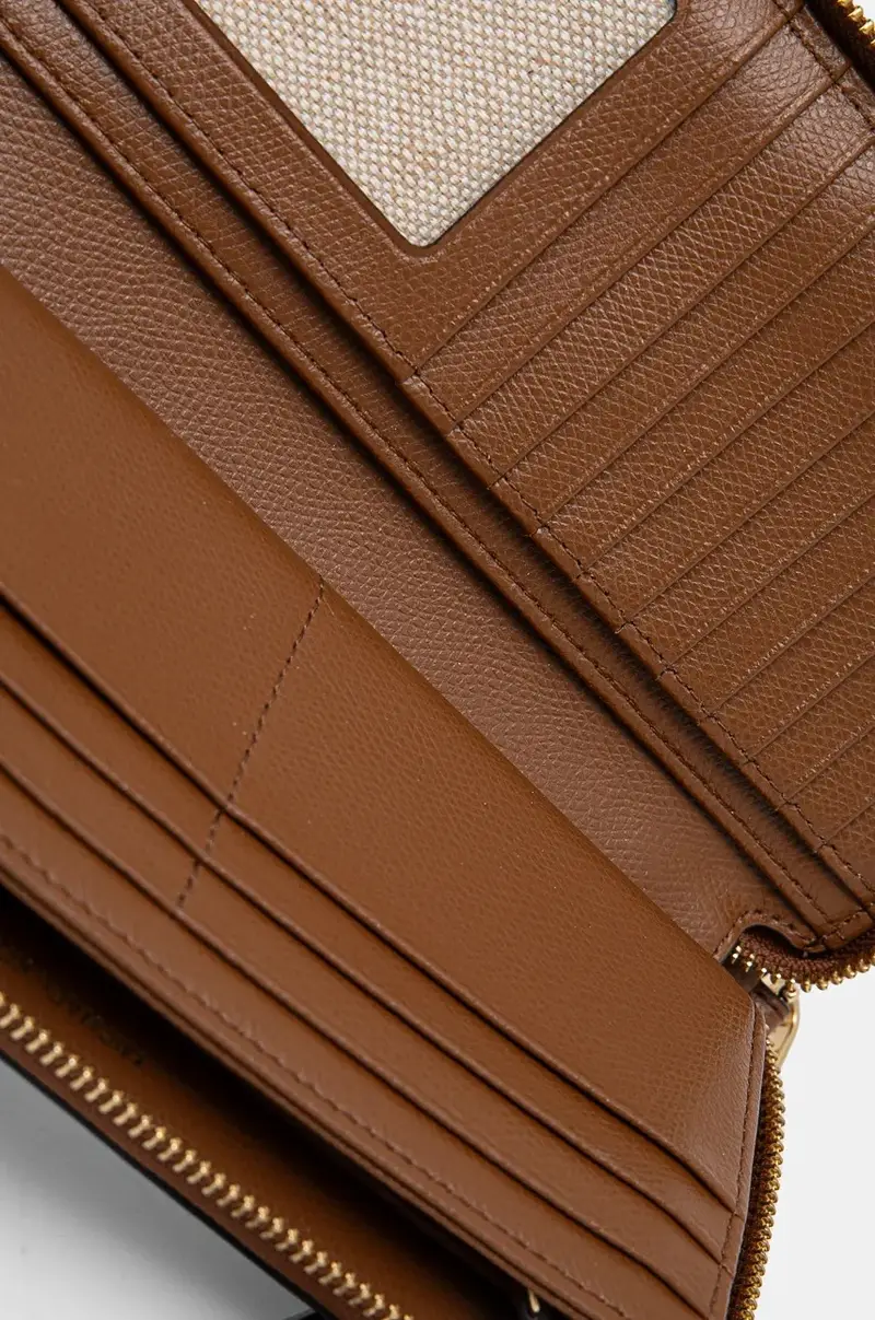 portafoglio in pelle Marrone miniatura 4