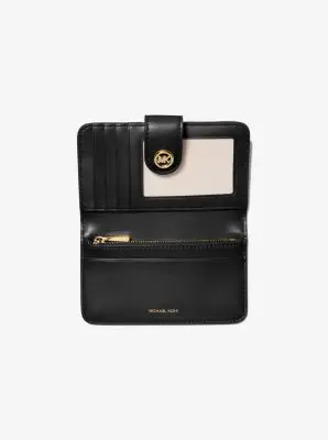 Portafoglio MK Pop Charm medio in pelle martellata - Michael Kors Nero miniatura 2