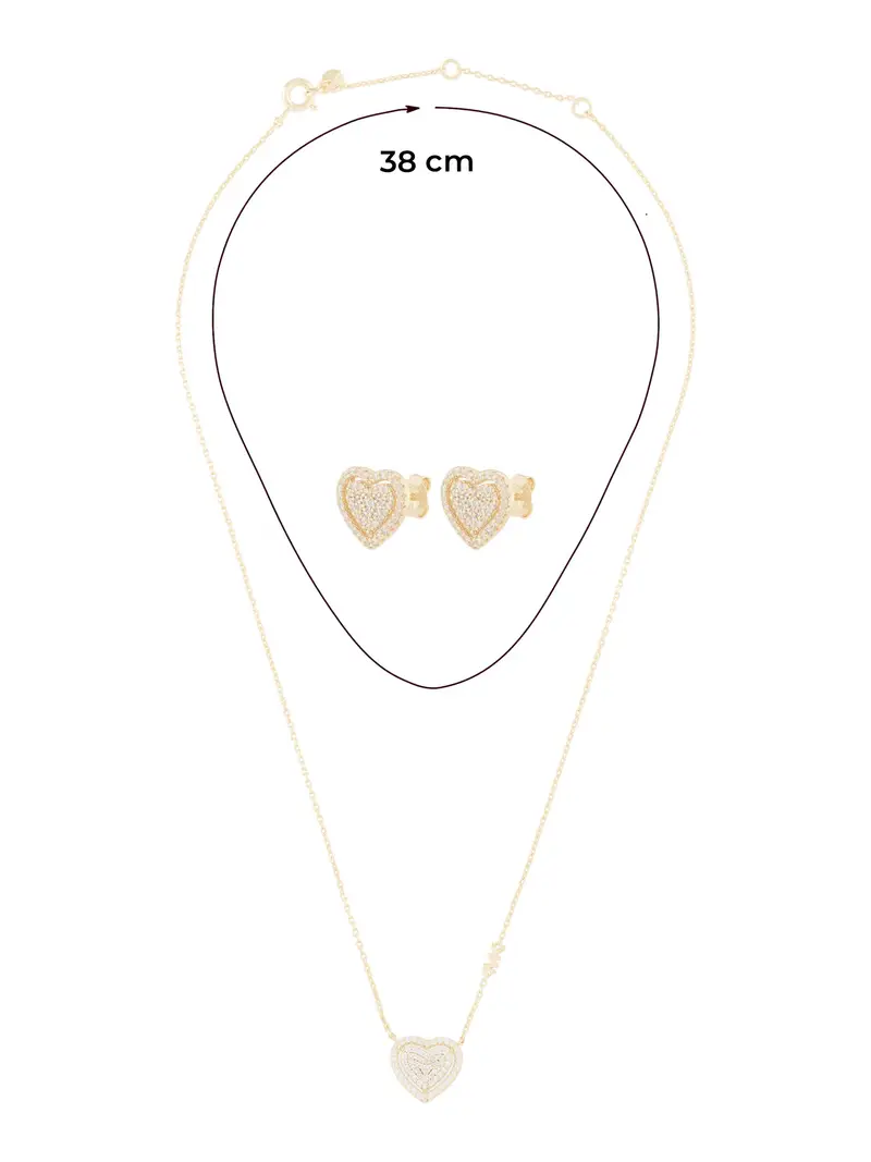 Set di gioielli oro / trasparente miniatura 2