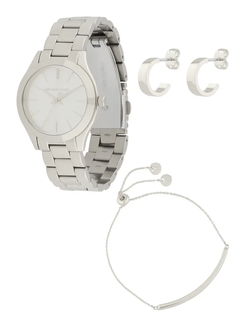 Set di gioielli 'SLIM RUNWAY' argento / bianco