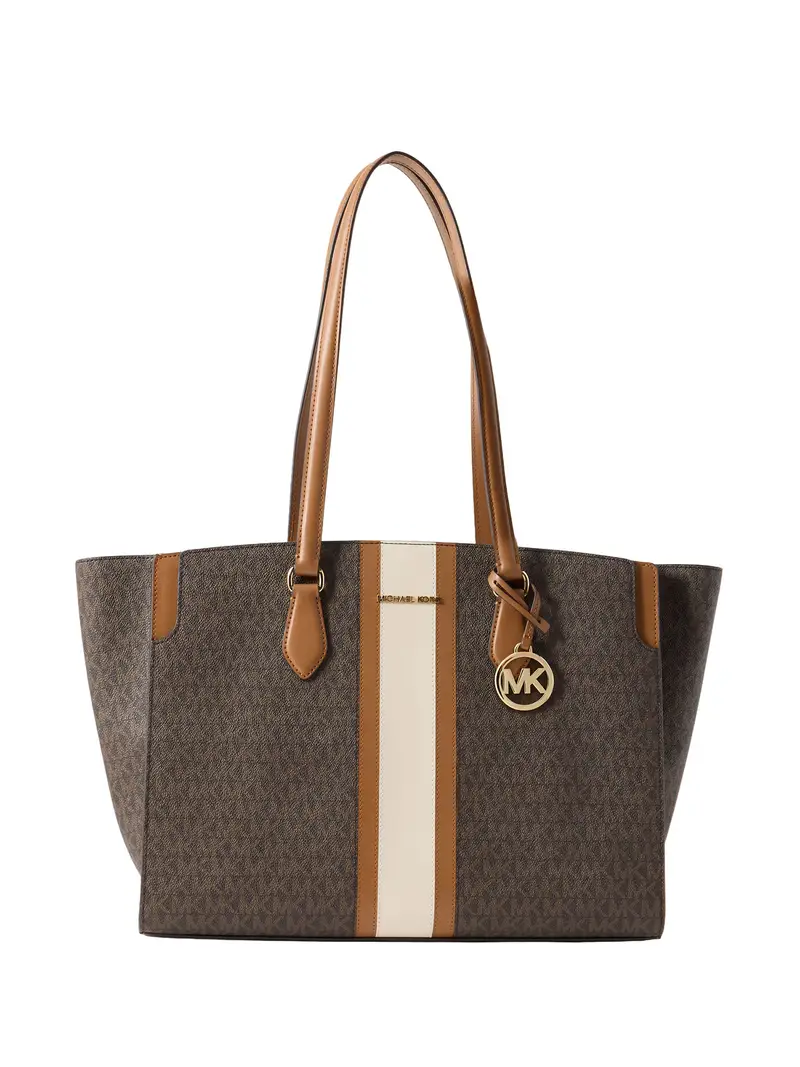 Shopper écru / marrone / cognac Écru