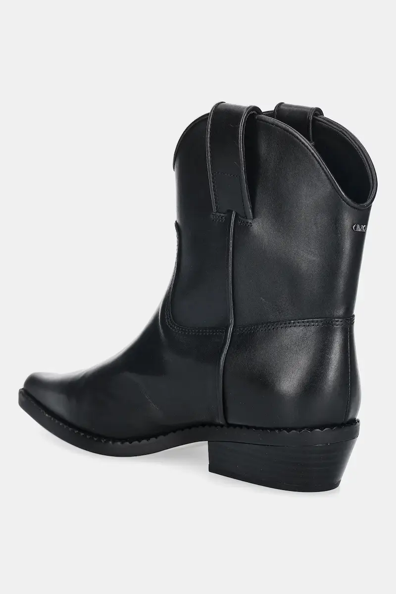 stivaletti alla caviglia in pelle Noemie Nero miniatura 3