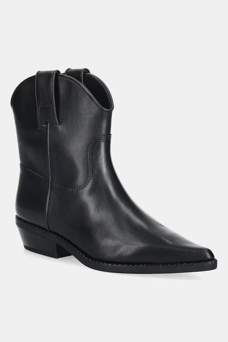stivaletti alla caviglia in pelle Noemie Nero