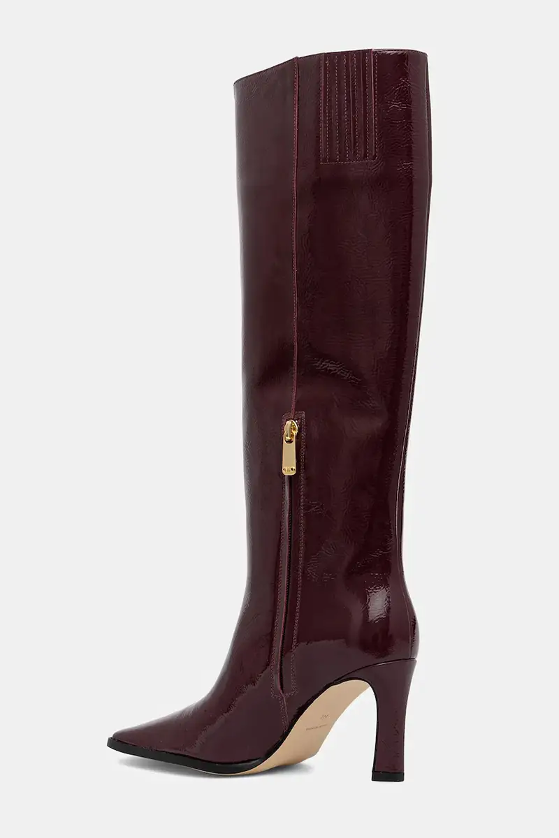 stivali in pelle Darrah Granata miniatura 3