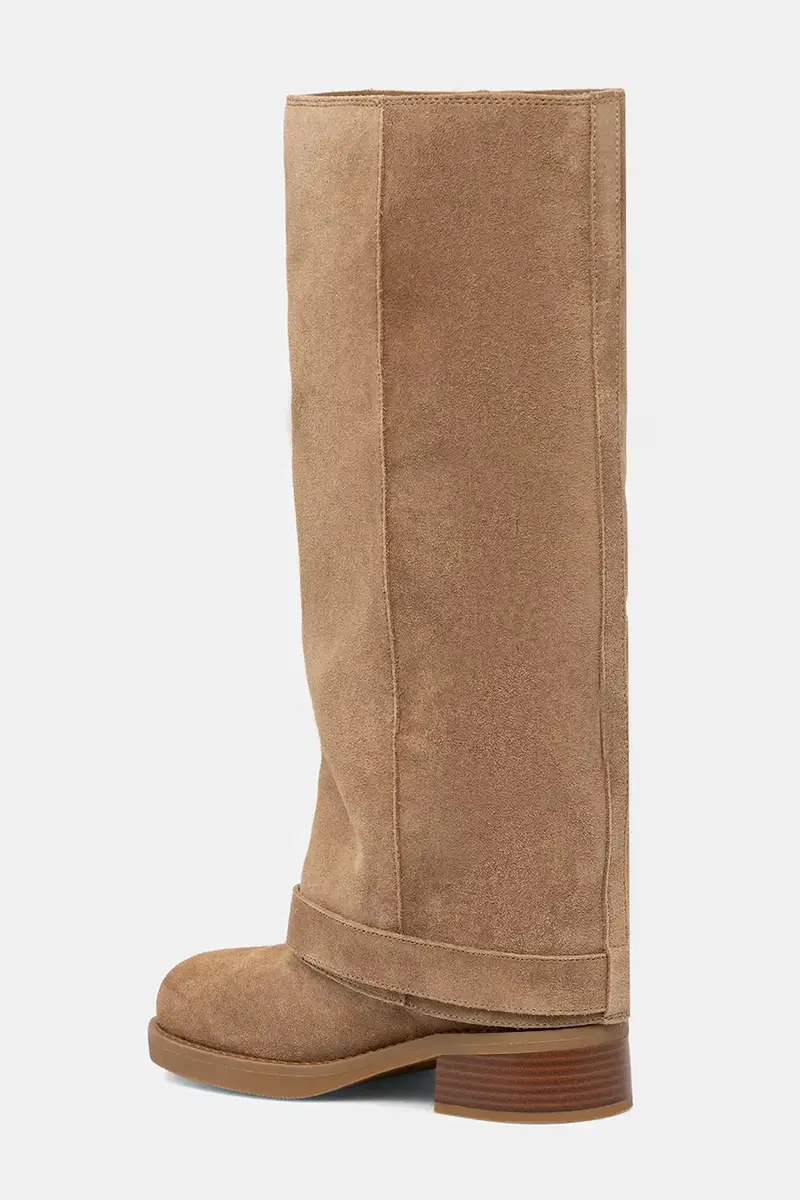 stivali in pelle scamosciata Colby donna colore beige 40F5COFB5S.297 miniatura 3