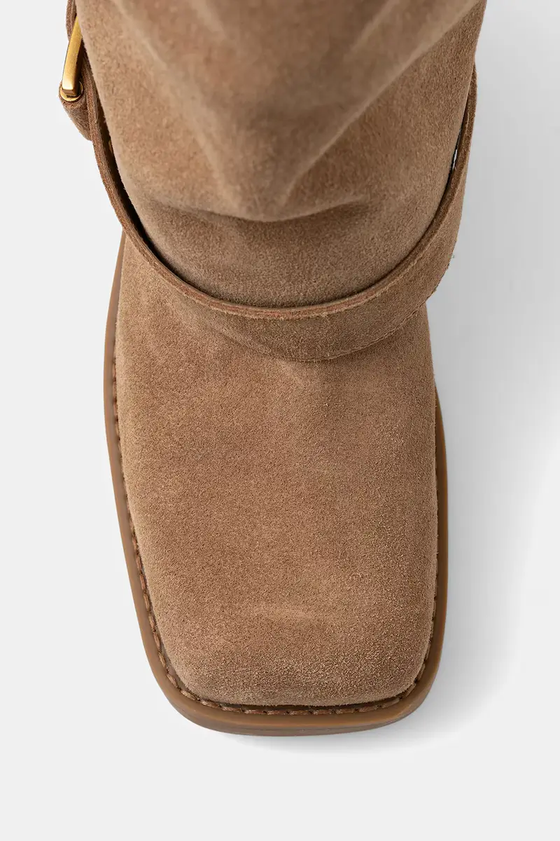 stivali in pelle scamosciata Colby donna colore beige 40F5COFB5S.297 miniatura 4