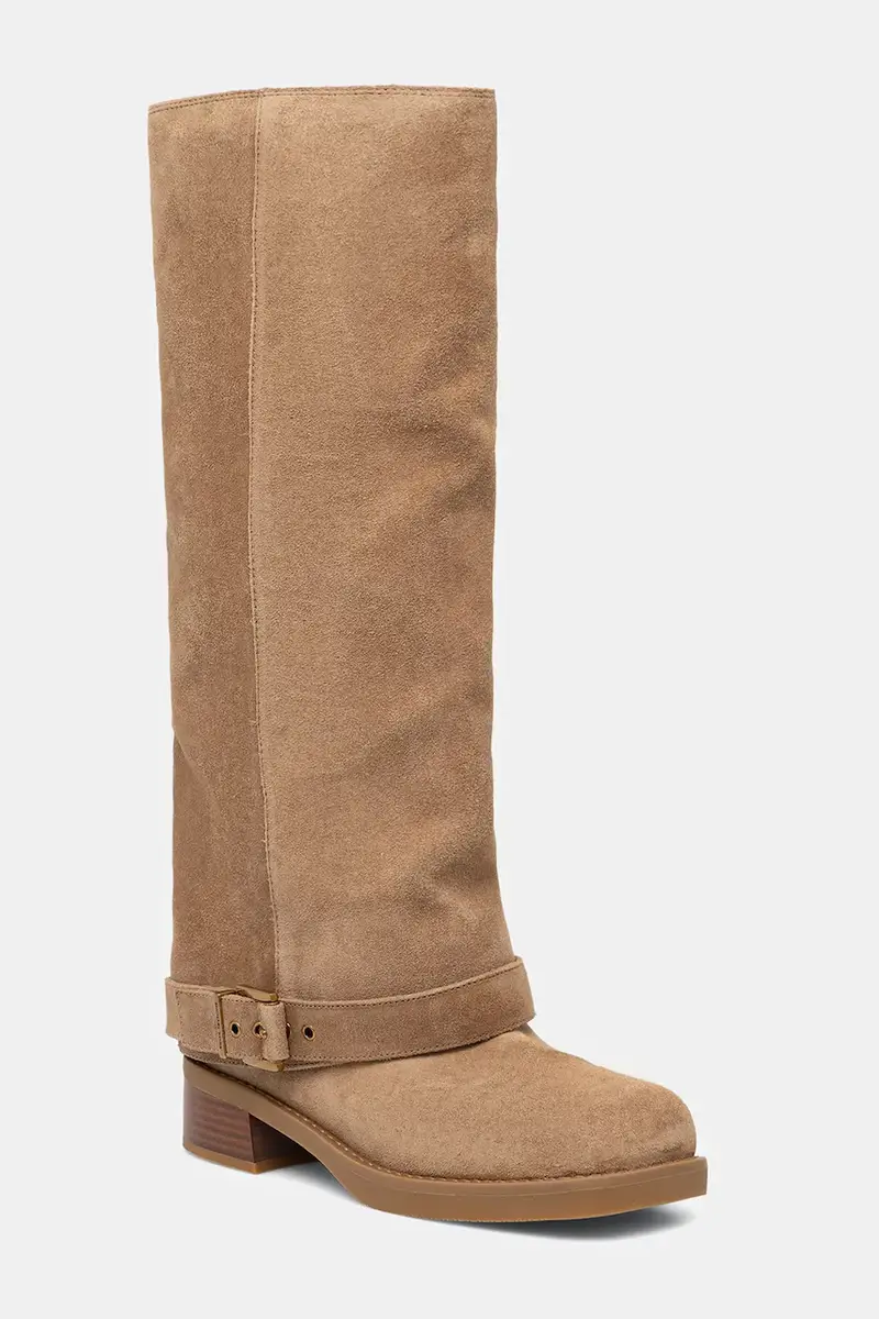 stivali in pelle scamosciata Colby donna colore beige 40F5COFB5S.297