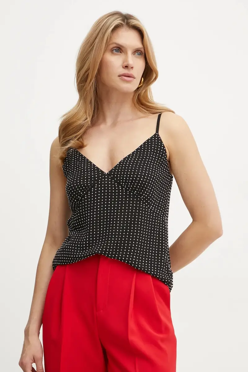 top colore nero con applicazione MF440P77R3