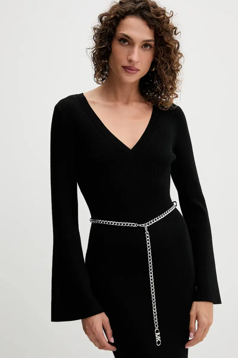 vestito con lana colore nero MF5835G4VR miniatura 4