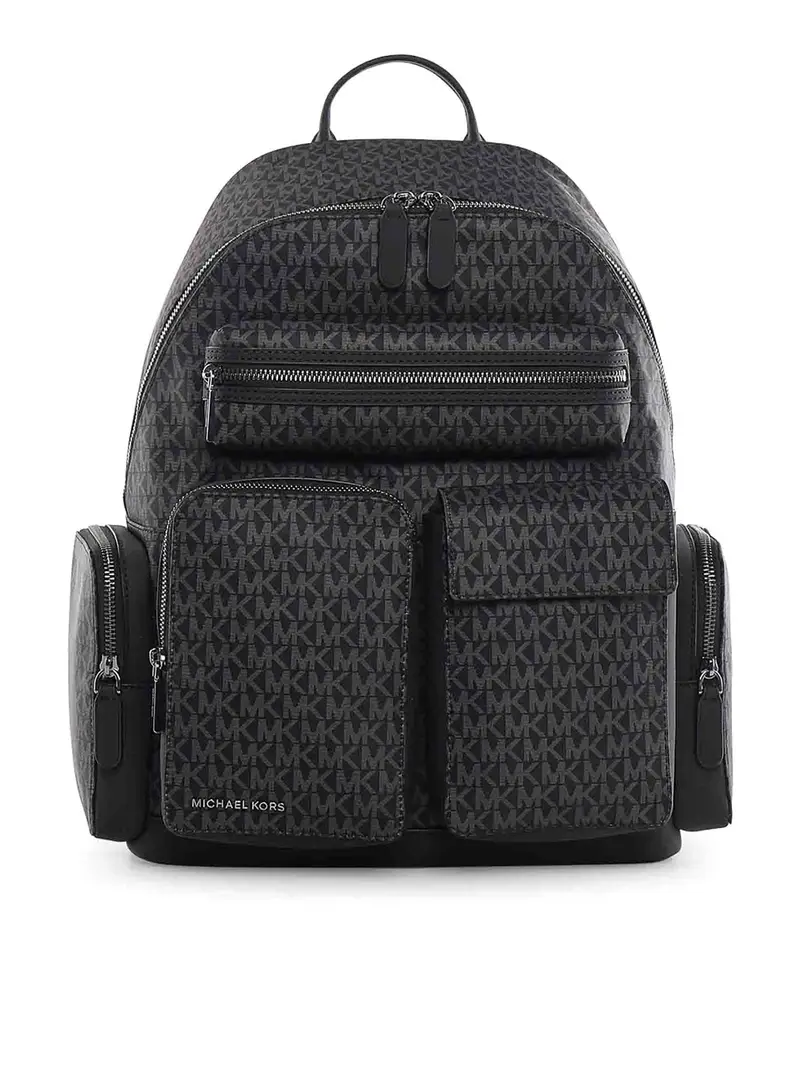 Zaino cargo Brooklyn con stampa logo Nero