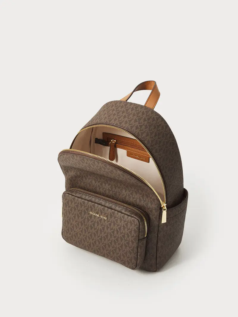 Zaino marrone / cappuccino / marrone scuro miniatura 3