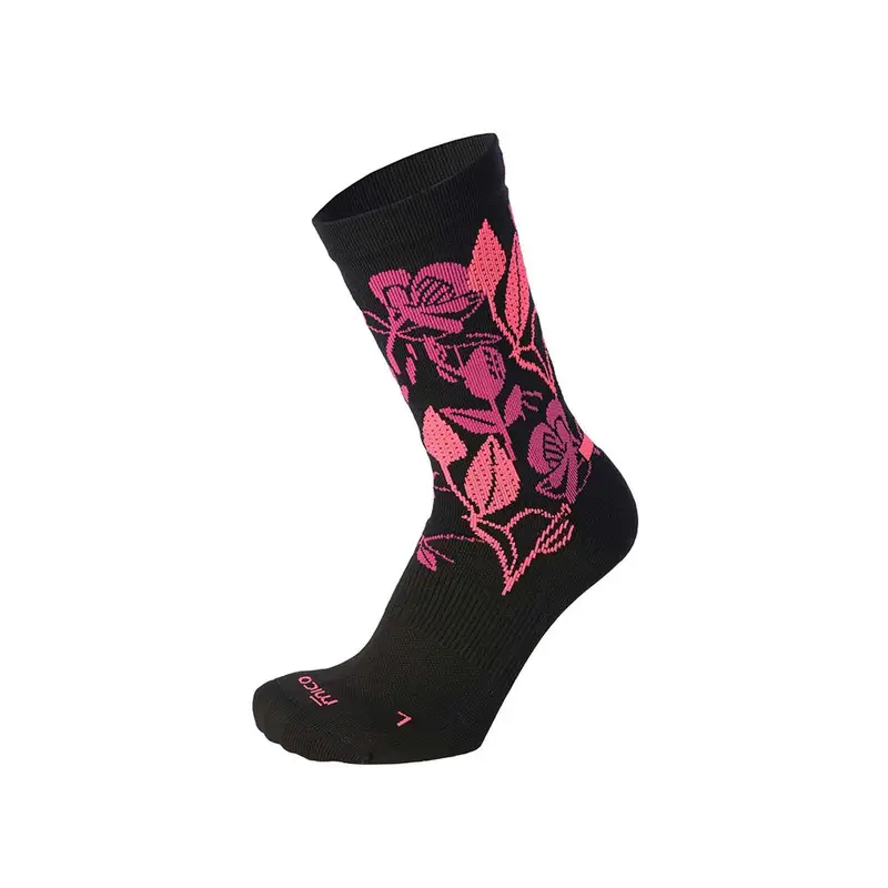 Calza Corta 3067 Nero Fucsia L