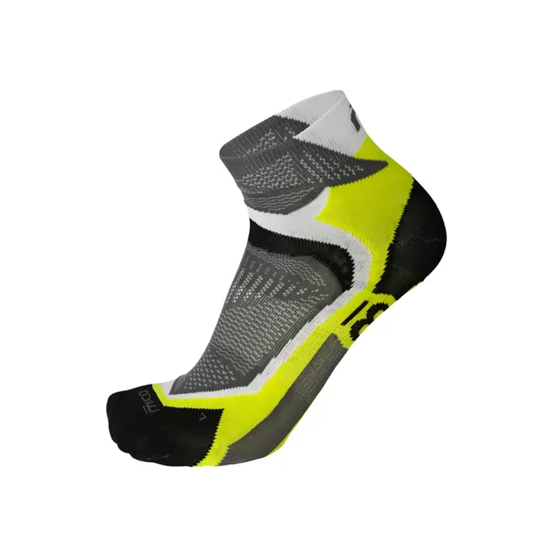 Calze Running Corta X-Light X-Perf Bco Giallo Fluo M