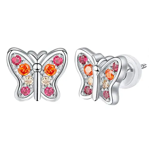 Micory Orecchin Farfalla Donna Argento Sterling 925 Orecchin Anallergici con Cofanetto Regalo