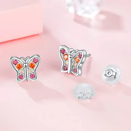 Micory Orecchin Farfalla Donna Argento Sterling 925 Orecchin Anallergici con Cofanetto Regalo miniatura 3