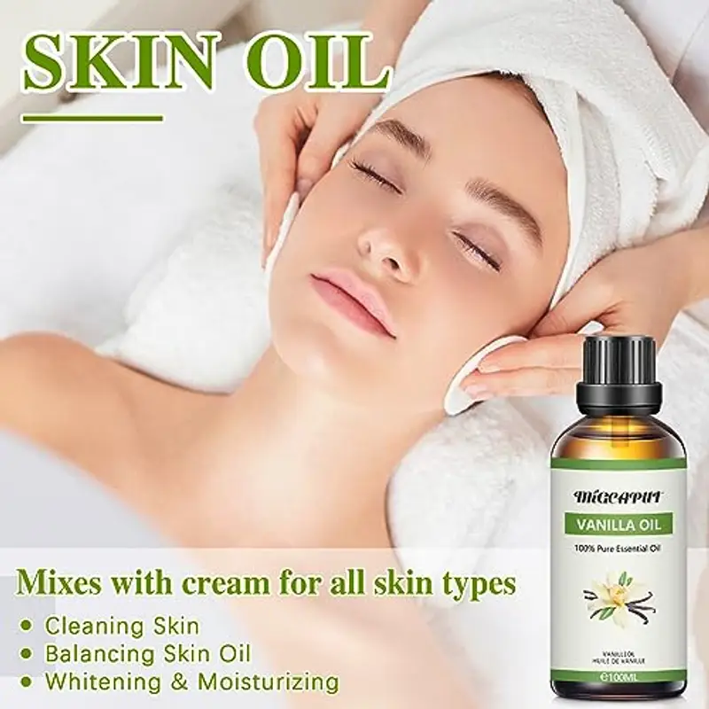MIGCAPUT Olio Essenziale di Vaniglia 100ML, Olio di Vaniglia di Grado Terapeutico Naturale Puro al 100%, Oli Essenziali di Aromaterapia per Diffusori, Umidificatore, Massaggi, Relax, Lenire l'umore miniatura 3