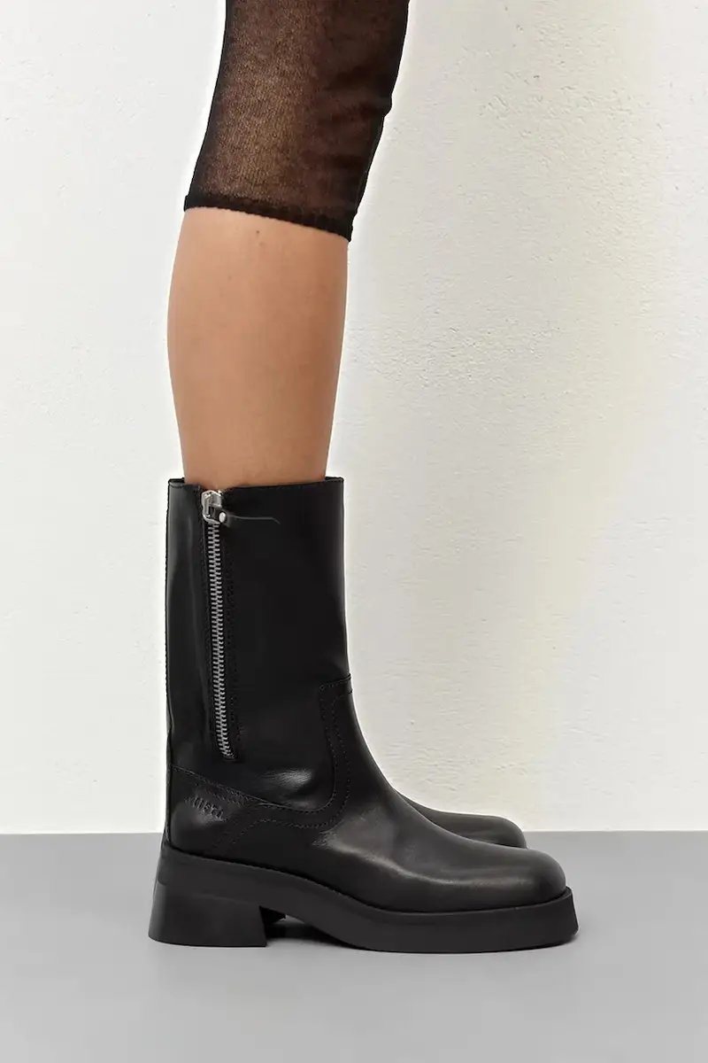 stivaletti alla caviglia in camoscio Gunda donna colore nero E8_4039 miniatura 2