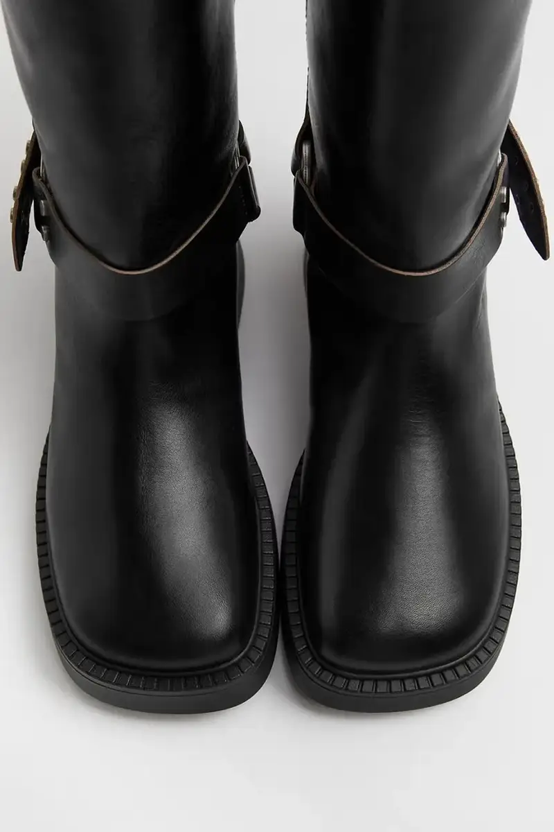 stivaletti alla caviglia in pelle Maitea donna colore nero E8_3951 miniatura 3